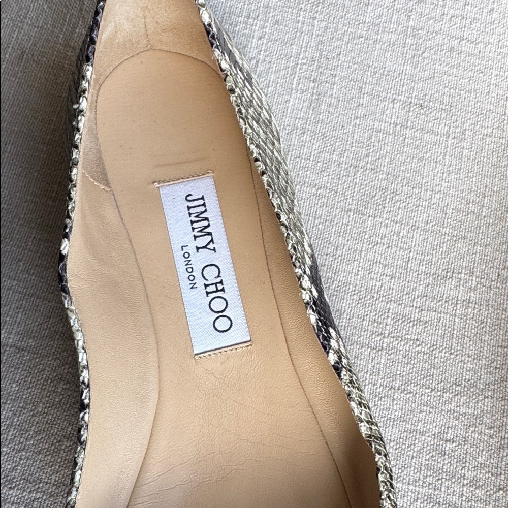 JIMMY CHOO Modell Squared Toe Snake Flats Sz 36 - Picture 7 of 10